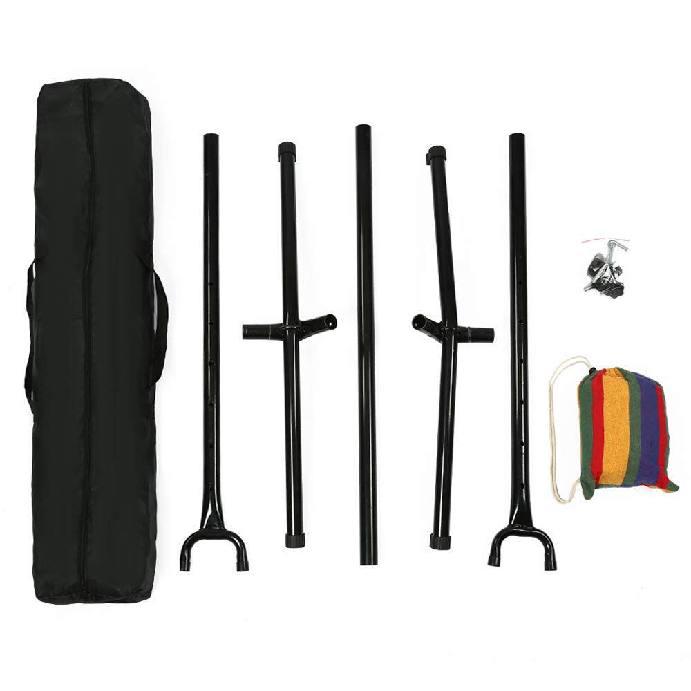 - Goutime 9Ft Double Hammock | Detachable heavy Duty Metal Stand | 550 Pound Capacity | Includes Portable Carrying Bag -