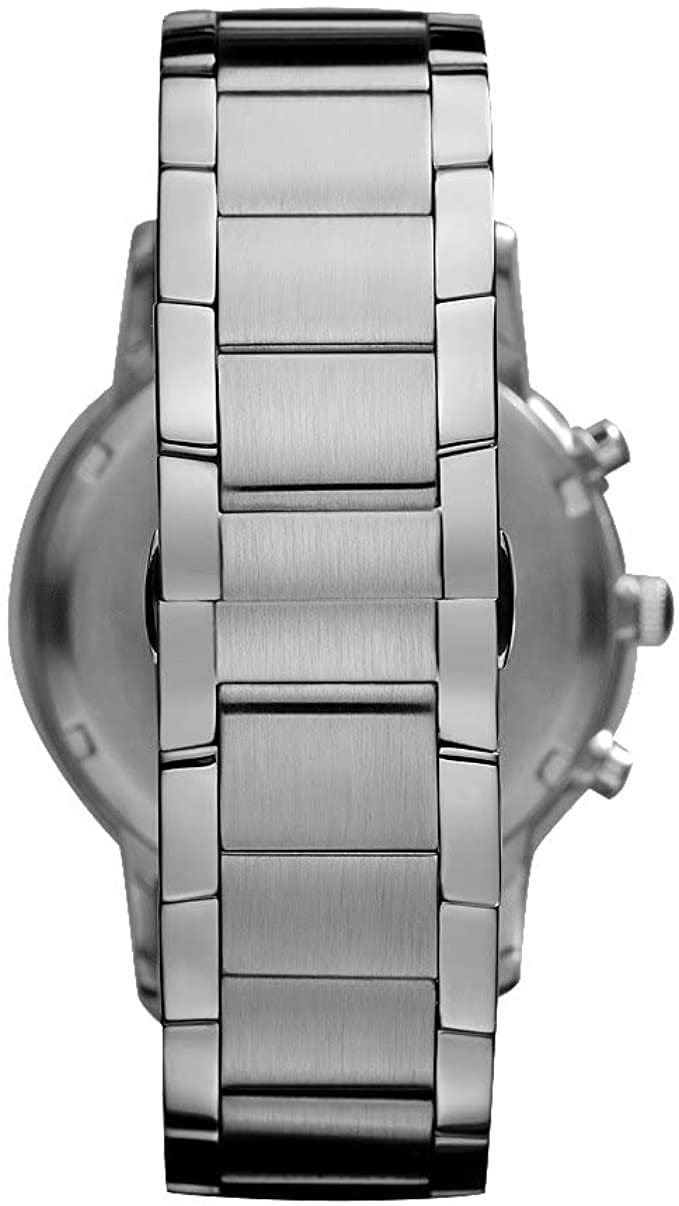 - Emporio Armani Watch for Men | Quartz Chronograph Movement | 46 mm Silver Stainless Steel Case with a Stainless Steel Strap | AR2460 -