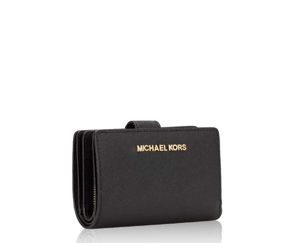 - Michael Kors Jet Set Travel | Saffiano Leather Bifold Zip Coin Wallet -