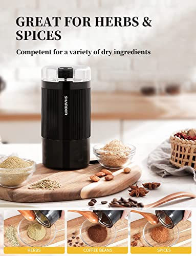 - SHARDOR Electric Coffee Grinder | Fast Grinding for Coffee Beans, Dried Spice, Nuts & Herbs with Cleaning Brush -
