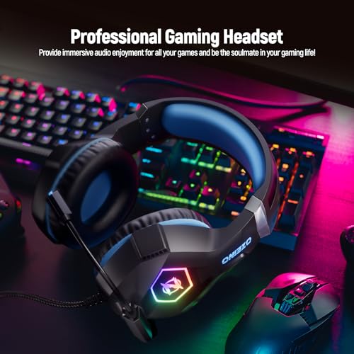 - Gaming Headset | Stereo Surround Sound | Gaming Headphones with Breathing RGB Light & Adjustable Mic -
