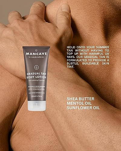 - ManCave Healthy Looking Skin Gradual Tan Body Lotion | 200ml for Men -