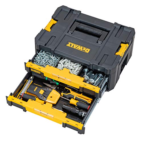 = DEWALT DWST1-70706 T-Stak IV Tool Storage Box | 2-Shallow Drawers | Yellow/Black | 7.01 cm*16.77 cm*12.28 cm -