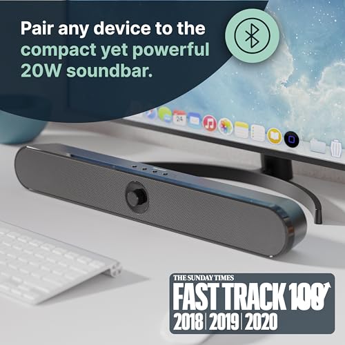 - MAJORITY Atlas | Portable Bluetooth Soundbar for PC | 20 Watt Computer Soundbar for Laptop, TV & Projector -