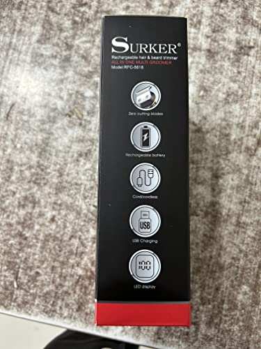 - Surker Beard Trimmer Kit | Professional Hair Clipper | Cordless Grooming Kit 7 in 1 -