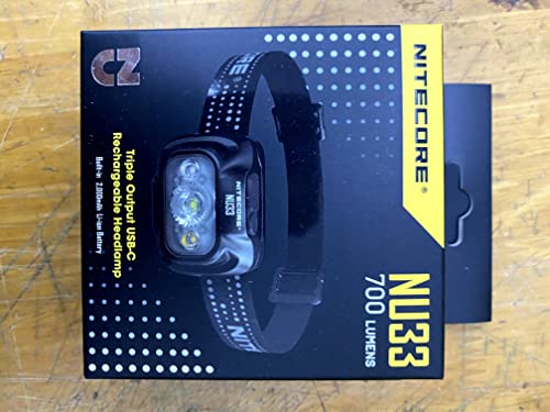 - Nitecore NU33 700 Lumen Aluminum Headlamp | Triple Light Sources | USB-C Rechargeable -