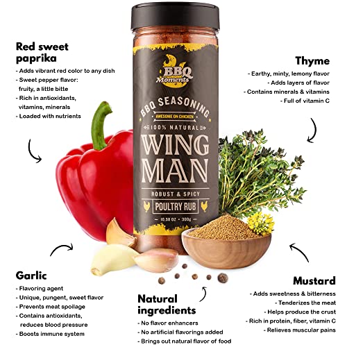 BBQ Moments Poultry Seasoning Barbecue Dry Poultry Rub For Chicken, Turkey, Wings, Meat Marinade BBQ Seasonings And Spices For Grilling, 300g (10.58 Oz)