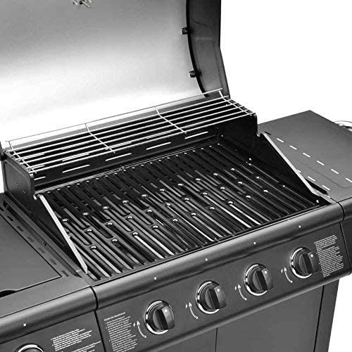 CosmoGrill Pro Deluxe 5 Gas Burner 4+1 Barbecue Grill, Stainless-Steel Warming Rack, Side-Burner, Built-in Temperature Gauge for Home Garden Party Outdoor Cooking (93411)