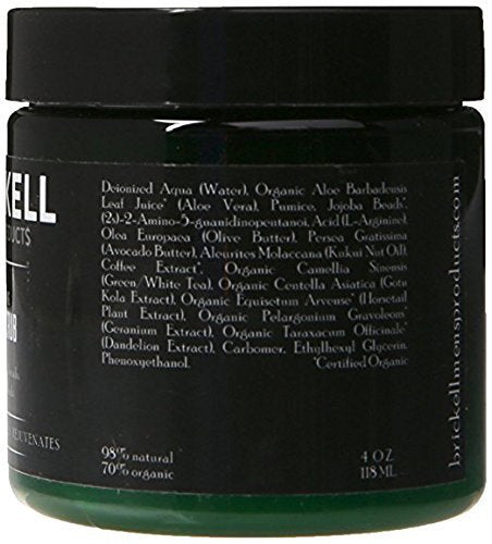 Brickell Men's Renewing Face Scrub for Men, Natural and Organic Deep Exfoliating Facial Scrub Formulated with Jojoba Beads, Coffee Extract and Pumice, 118 mL, Scented