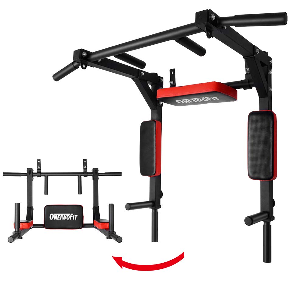 - OneTwoFit Multifunctional Wall Mounted Pull Up Bar/Chin Up bar | Dip Station for Indoor Home Gym -
