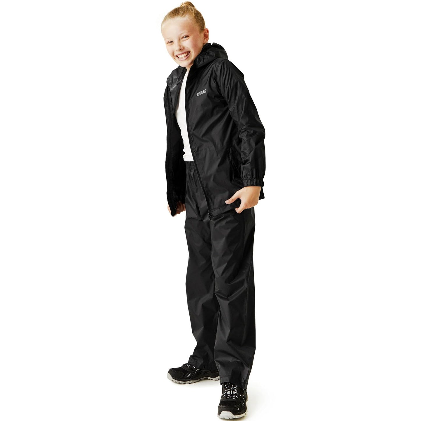 - Regatta Kids Pack it III Waterproof Jacket | Black -