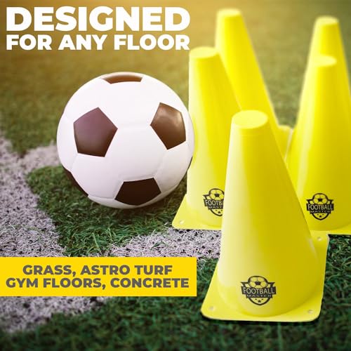 - Football Master ™ | Set of 10 Sport Training Football Equipment Traffic Cones | For Football, Soccer, Skating, Outdoor Games -