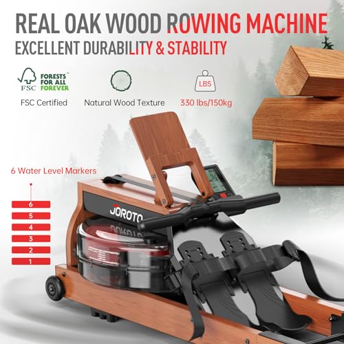 - JOROTO Rowing Machine For Home Gym | Oak Wood Foldable Rower Machine -