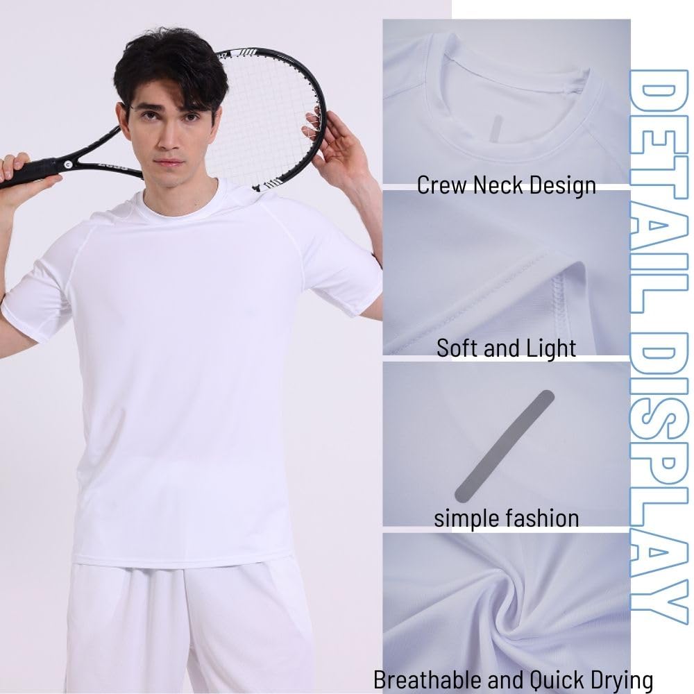 - Fovdtaa 5 Pack | Mens Short Sleeve Crew Neck Gym T Shirt -