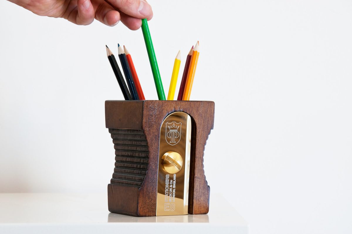 - SUCK UK Pen Holder | Wooden Desk Tidy & Pencil Sharpener -