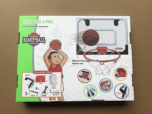 - SUPER JOY | Mini Basketball Hoop Indoor | Kids Wall Mounted Basketball Hoop -