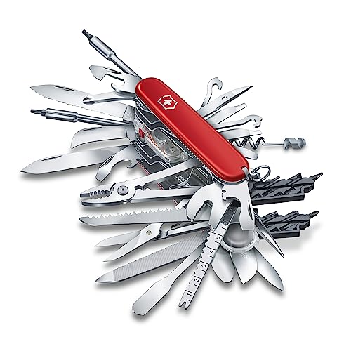- Victorinox 73 Functions Swiss Champ XXL Pocket Knife, 91 mm Length x 62.3 mm Height, Red -