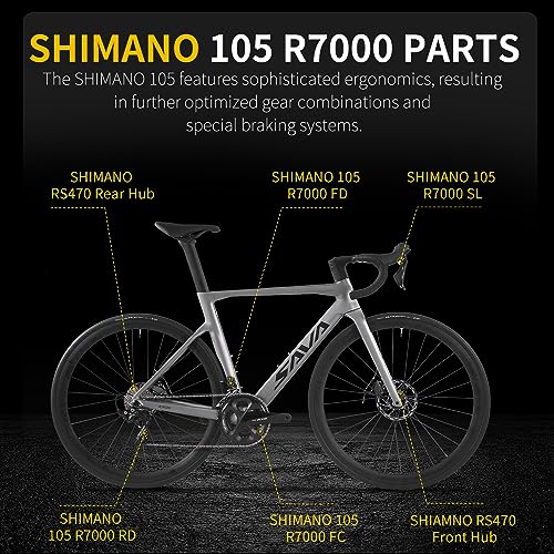 - SAVADECK Carbon Road Bike | T800 Carbon Fiber Frame | 700C Racing Bicycle -