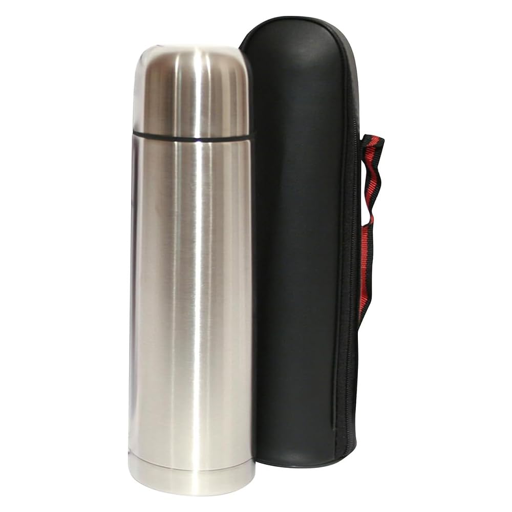 1L Stainless Steel Flask - Keeps Drinks Hot & Cold, with Carry Case, Vacuum Insulated Thermos, Perfect for Sports, Outdoor, Hiking, Travel, Office, Leakproof Lid Serves As A Cup, 1000ml