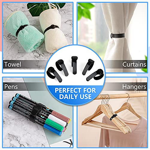 ARMIZ 60 x Reusable Cable Ties Black, Adjustable Releasable Hook and Loop Cable Straps for PC Cable Management, Organizing Cords, TV, Desk