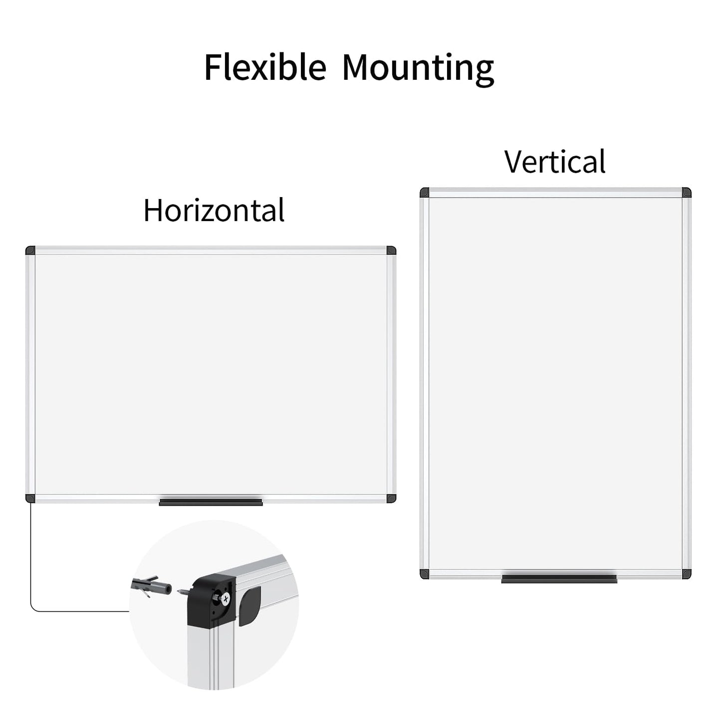 - VIZ-PRO Magnetic Dry Erase Board, Silver Aluminium Frame, 60 x 45 cm -