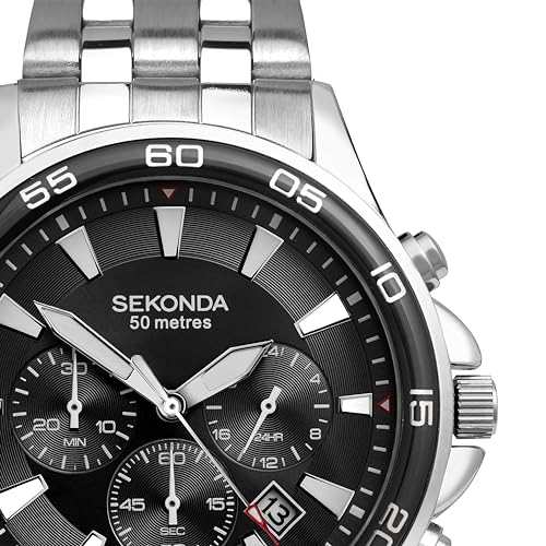 - Sekonda Men's Quartz Watch | Chronograph Display | Stainless Steel Bracelet -