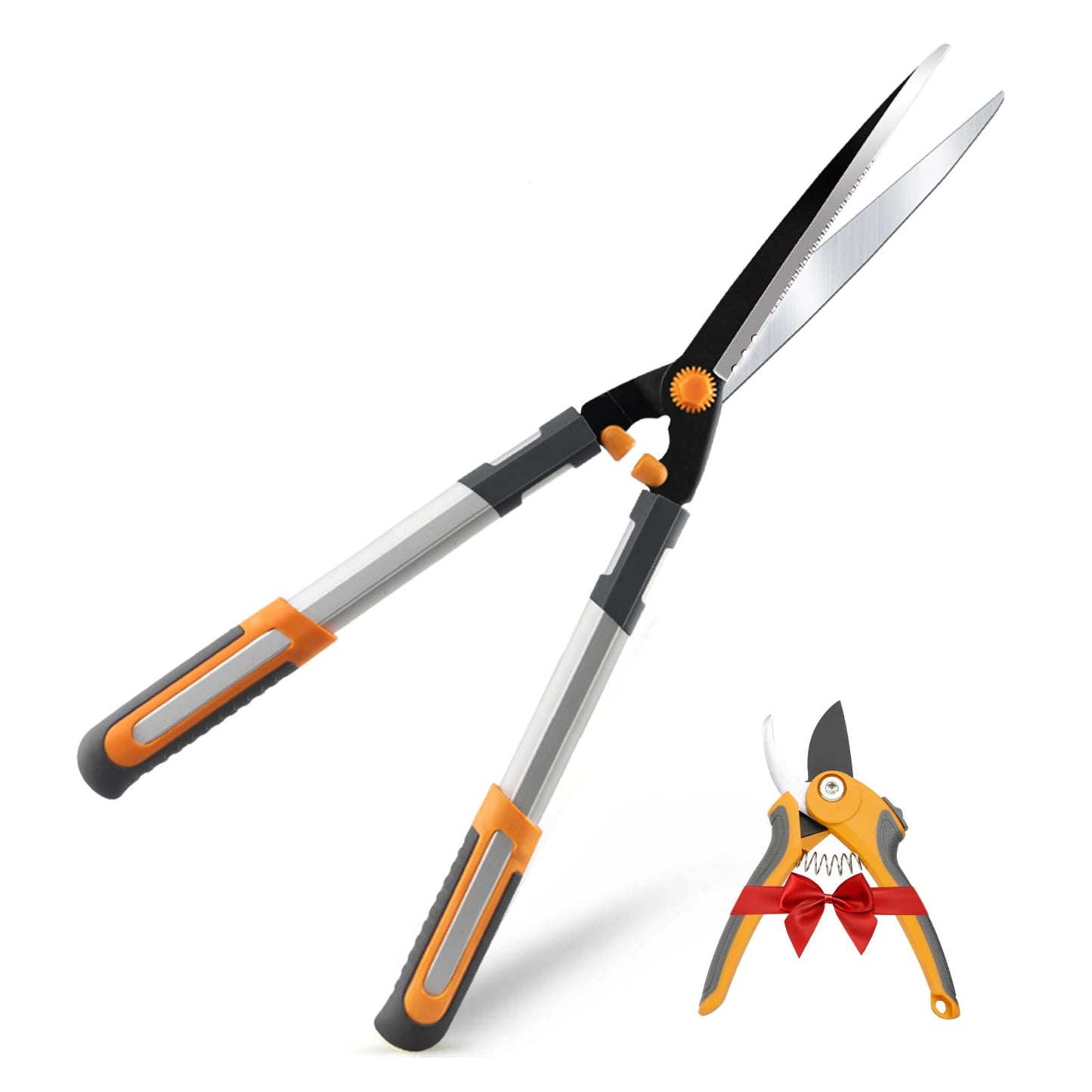 AIRAJ Lightweight Hedge Shears(600mm),with Ergonomic Lightweight Anti-Slip Handles and Razor-Sharp Blades,Professional Garden Shears for Hedges, Shrubs and Bushes - Easy Cutting and Trimming