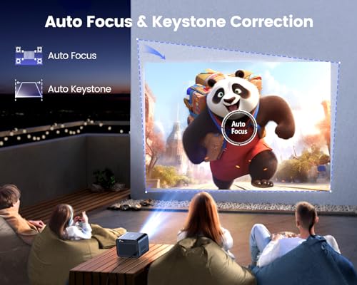- Projector【Official Netflix & Dolby Audio】| 26000 Lumen Auto Focus & Keystone Smart Projector | WiFi 6 Bluetooth FHD 1080P Portable Projector -