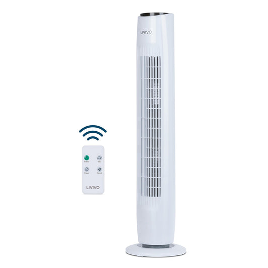 - LIVIVO 32" Tower Fan with Remote | Ultra Slim | Quiet and Powerful | Free Standing -
