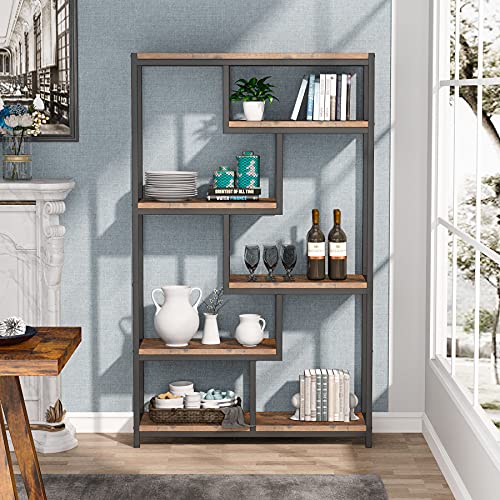 - Tribesigns Bookcase Bookshelf | Industrial | 5 Tier | Free Standing Shelving Display Storage Unit -