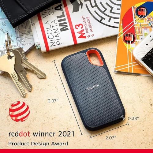 - SanDisk 1TB Extreme Portable SSD external drive | Up to 1050 MB/s -