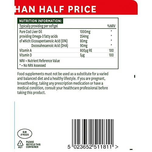 - Natures Aid Cod Liver Oil | With Vitamins A and D for Normal Function of the Immune System -