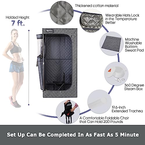 - WILLOWYBE Portable Steam Sauna with Bluetooth Control, 4L KingPower Steamer, Home Spar