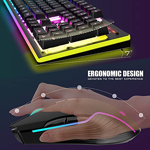 - RedThunder K10 Wireless Gaming Keyboard and Mouse Combo | LED Backlit Rechargeable -