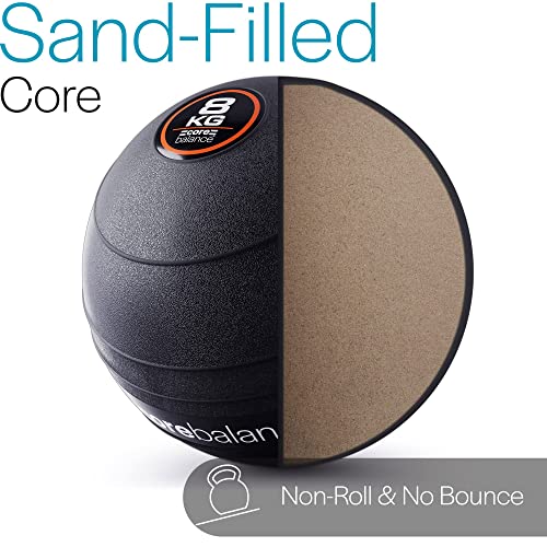 Core Balance Slam Ball No Bounce Medicine Exercise Ball Heavy Duty PVC for Strength Training (8kg)
