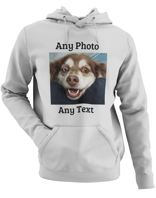 - Personalised Unisex Hoodie | Photo and Text -
