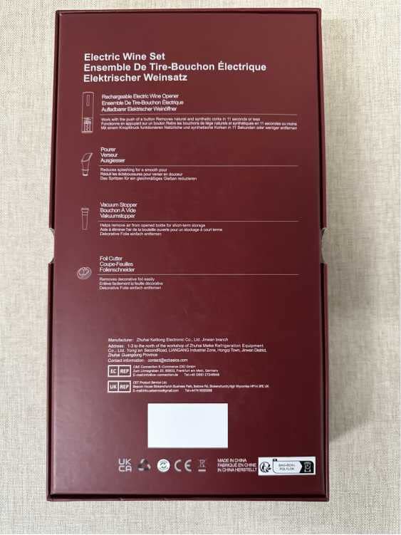 - EZBASICS Electric Wine Bottle Opener kit | Rechargeable Automatic Corkscrew -