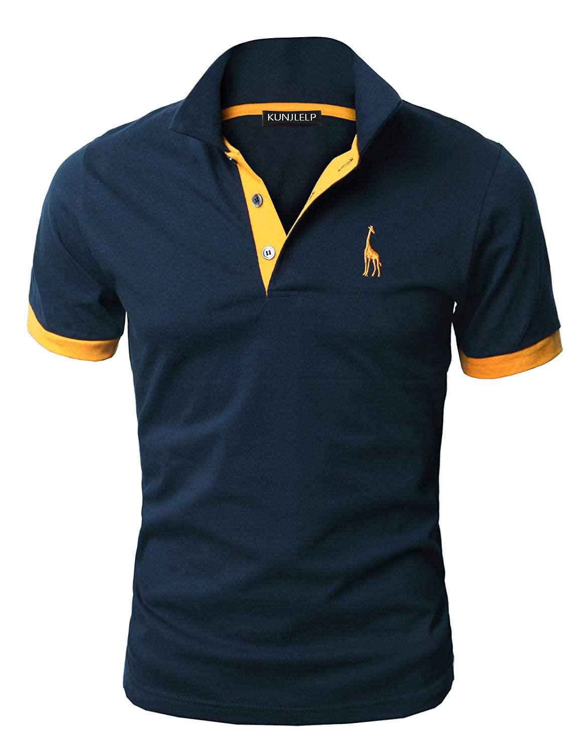 - KUNJLELP Men's Regular-Fit Cotton Pique Polo Shirt | Short Sleeve Golf Polo -