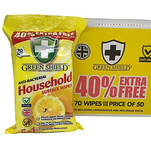 - Greenshield Antibac Household Surface Wipes | 12 x Boxs Of 70 Wipes -