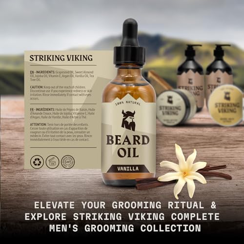 - Striking Vikings Beard Oil for Men | Natural Organic Formula with Tea Tree -