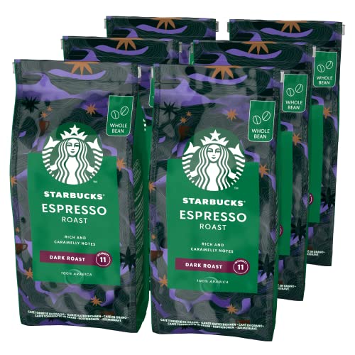 - STARBUCKS Espresso Roast | Dark Roast | Whole Bean Coffee 200g (Pack of 6) -