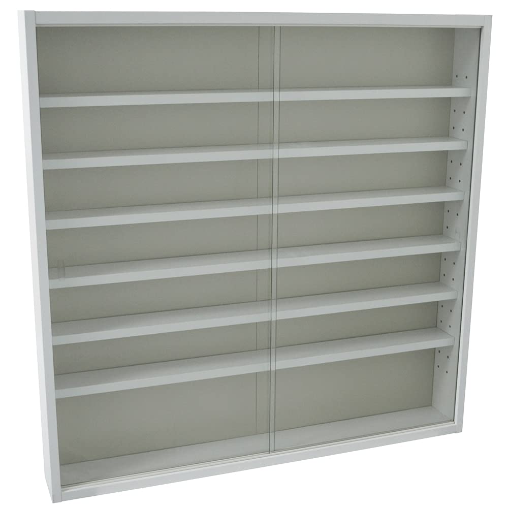 - WATSONS REVEAL - 6 Shelf Glass Wall Collectors Display Cabinet - White