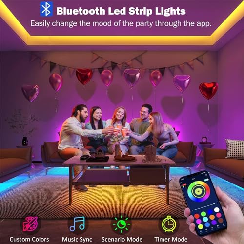 - Keepsmile Led Strip Lights | 30M(2 Rolls of 15M) | Bluetooth Smart App Control -
