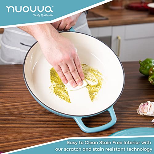 - Shallow Cast Iron Casserole with Lid | Non Stick Dutch Oven Pot | Oven Safe -