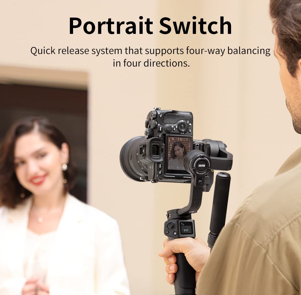 - ZHIYUN Weebill 3S Official 3-Axis Gimbal Stabilizer for Camera, Bluetooth, Native Vertical Shooting, Lightweight DSLR & Mirrorless Stabilizer with fill light for Canon/Sony/Panasonic/Nikon/Fujifilm