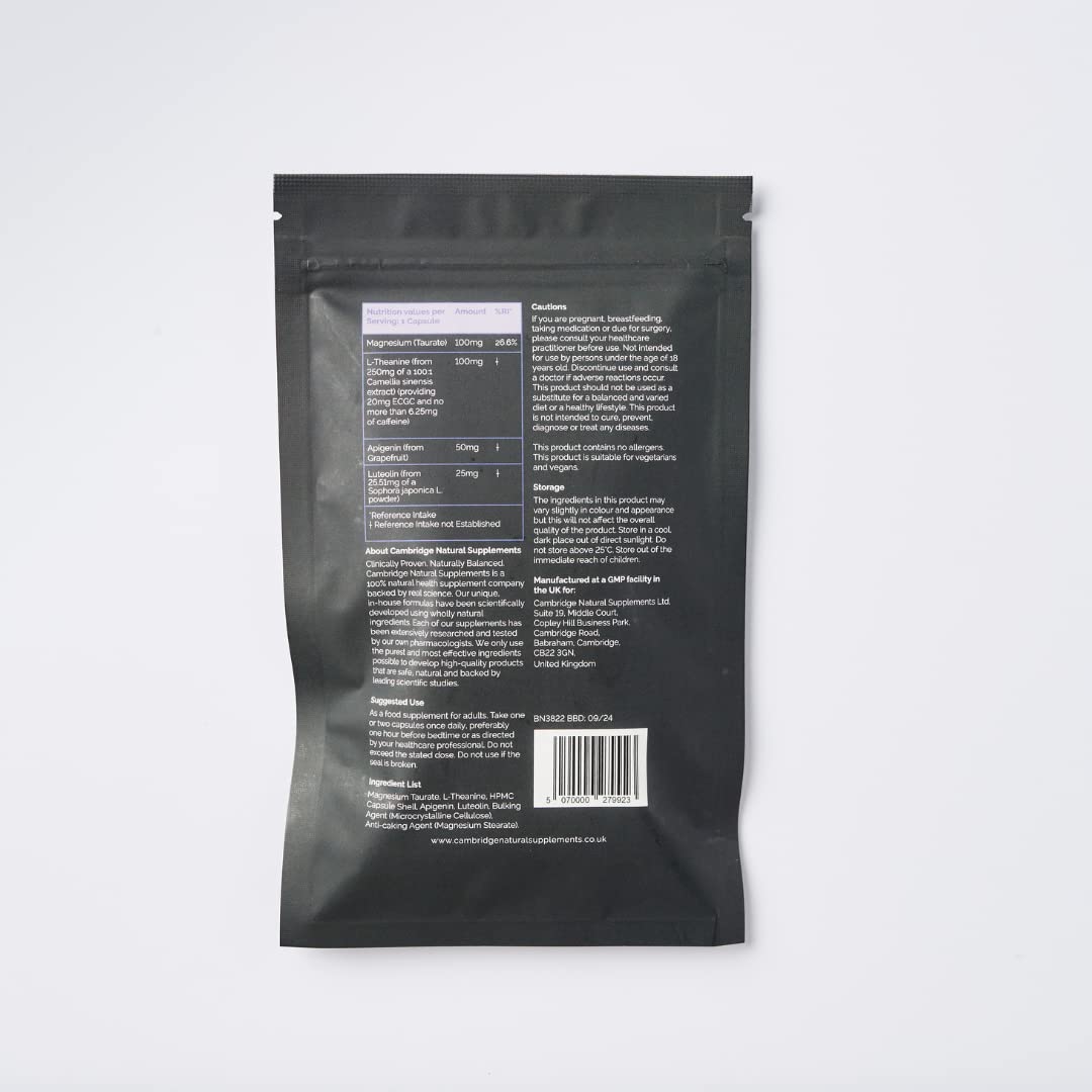 - Sleep LC Advanced Formula+ | Adult Sleeping Tablets | Magnesium Taurate | L-Theanine L Theanine | Apigenin | Luteolin | 60 Capsules | 1 Month Supply -