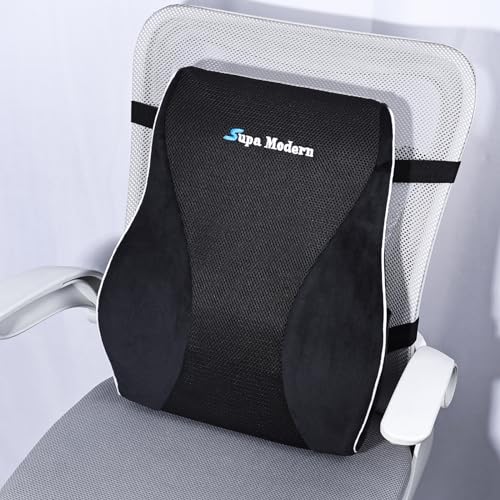 - SUPA MODERN | Lumbar Support Pillow for Office Chair | Memory Foam Back Cushion -