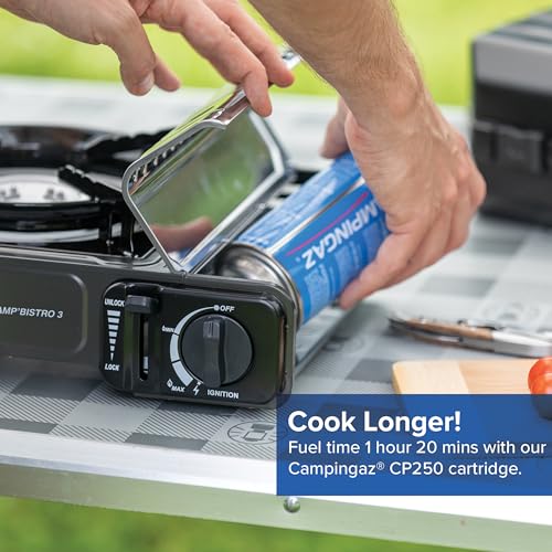 Campingaz Camp Bistro 3 Stove, 1 Burner, Camping Stove, 2200-watt Capacity, Compact Outdoor Cooker, includes Carry case for Easy Transport, Black