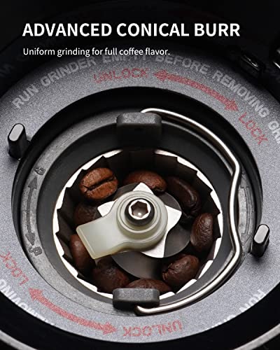 - SHARDOR Conical Burr Coffee Grinder | Electric | 31 Precise Grind Settings | For Espresso/Drip/Pour Over/Cold Brew/French Press | LCD Screen And Digital Timer | Black -
