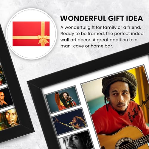 Bob Marley Signed Poster Print- Limited Edition Autograph Fan Gift – Collectible Memorabilia Merchandise, Music Artist (Framed A4 (30x21cm))